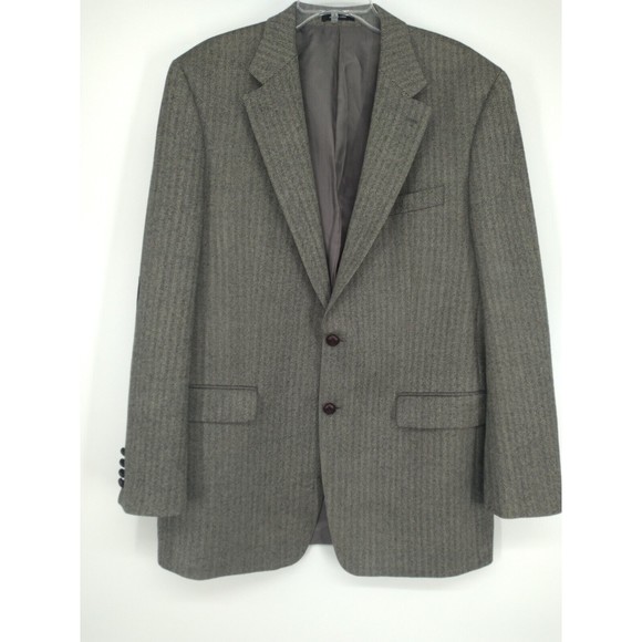 Lauren Ralph Lauren Other - Ralph Lauren mens herringbone wool blazer Size 42L grey sport coat suede patch